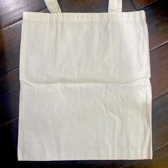 Sanrio Cinnamon Canvas Tote with Hot Pink Metallic Hello Kitty Figure. - Picture 2 of 4